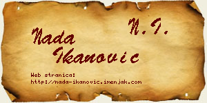 Nada Ikanović vizit kartica